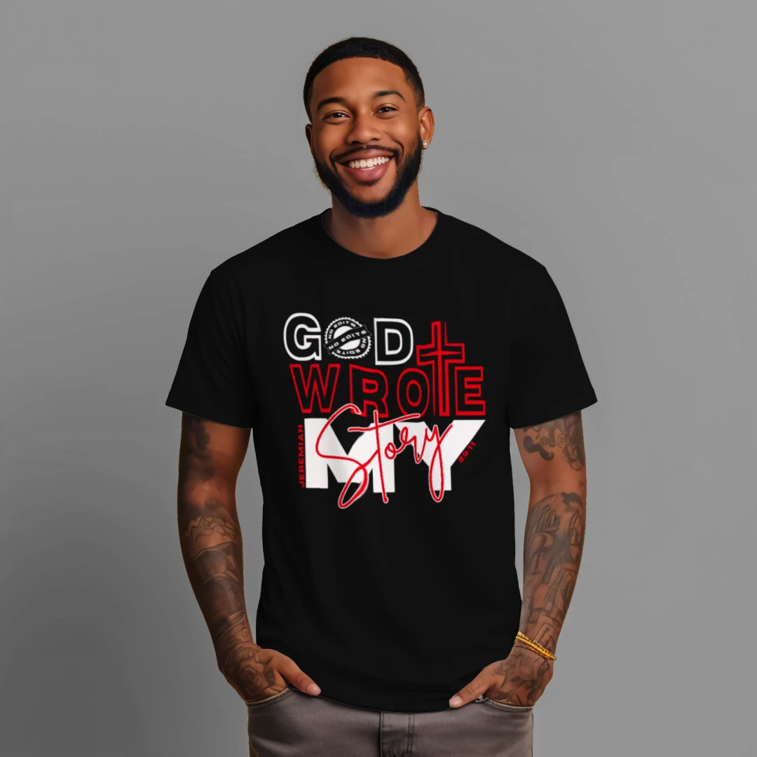 God Wrote My Story Tee  Black